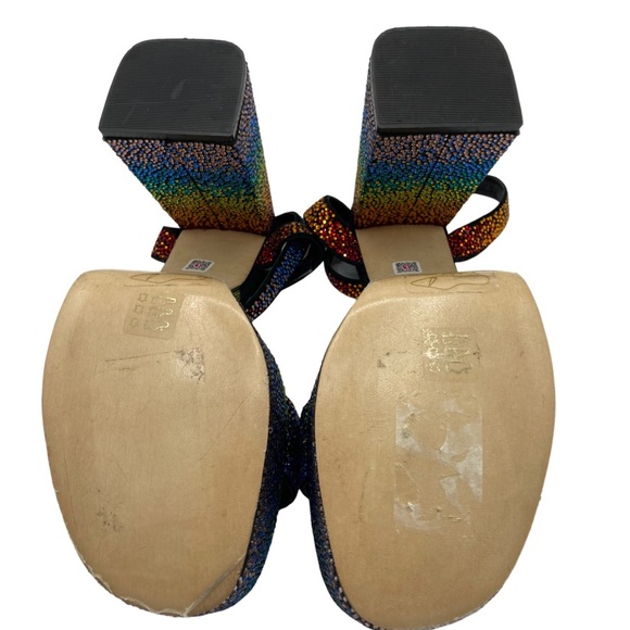 NWOB Larroudé Dolly Crystal Platform Ankle-Strap Sandals - Sz 9 - Picture 10 of 12